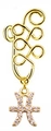 Macro detail of gold wire-wrapped Pisces zodiac nose cuff with sparkling zircon crystals - Pisces (10#)