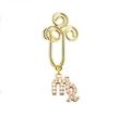 Golden wire Virgo zodiac nose cuff with sparkling rhinestones for non-pierced wear - Virgo (6#)