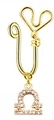 Golden Libra zodiac nose ring clip with sparkling cubic zirconia pendant and wire wrap - Libra (11#)