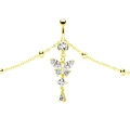 Elegante goldene Schmetterlings-Bauchkette mit Zirkonia-Steinen und Blattanhänger - Schmetterlingsform Goldene Kette Anhänger (#8)