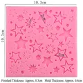 Rosa Silikonform mit Sternmuster, 10,3x10,3 cm, für Fondant und Tortendekoration - Sternenmuster Form / Zufällig