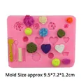 Stampo in silicone con cuori rose e stelle per decorazione torte e pasticceria DIY - 9.5*7.3*1CM / Casuale