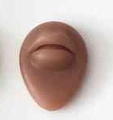 Pink silicone lip training model in dark skin tone for permanent makeup and lip tattooing - Mouth Model / Brown