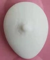 Realistic white silicone breast prosthesis in water-drop shape on a pink background - Breast Model / White