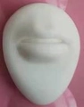 White silicone lip model for permanent makeup and medical suturing practice on pink backdrop - Mouth Model / White