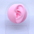 Modèle d'oreille humaine en silicone rose pour bijoux et pratique du piercing avec support - Modèle d'Oreille Gauche / Rose