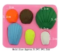 Pink silicone shell mold for DIY chocolate and clay with 6 different shell shapes - 9.3*7.5*1.5CM / Pink