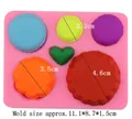 Stampo in silicone rosa per waffle e cuori con sei cavità per creazioni fai-da-te - 11.7*8.8*1.5CM / Rosa
