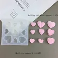 3D καλούπι σιλικόνης καρδιά για κοσμήματα ρητίνης με διάφορα σχέδια για μενταγιόν καρδιά - Στυλ 3D Καρδιά 9 Θέσεων (H3142 Ημιδιαφανές) / Τυχαίο Χρώμα
