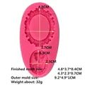 Pink silicone fondant mold featuring mirror frame and cameo lady relief design - Mirror and Lady Statue Style / Random Color