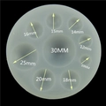 Translucent round silicone mold with 9 sizes from 10mm to 30mm for DIY resin jewelry - 9 Circles-Mirror Surface / Random