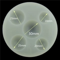 Semi-transparent silicone mold with 5 multi-size round cavities from 18mm to 30mm - 5 Large Half Spheres-Mirror Surface / Random