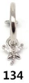 Detail view of silver dragonfly belly ring with sparkling pave crystals on white background - Silver Dragonfly Style (#7)