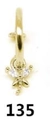 Golden hoop earring with dragonfly pendant and sparkling clear zircon gemstones - Gold Dragonfly Style (#8)
