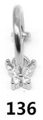 Silver butterfly belly ring with sparkling zircon stones in a circular spring clip design - Silver Butterfly Style (#3)