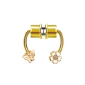 Anello al naso magnetico dorato in acciaio inossidabile con ciondoli a farfalla e fiore - Oro Farfalla Fiore Strass (#31)