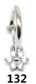 Silver belly ring featuring a four-leaf clover pendant set with clear white crystals - Silver Four-Leaf Flower Style (#9)