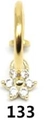 Golden flower navel ring featuring six sparkling zircon petals in a minimalist design - Gold Six-Leaf Flower Style (#10)