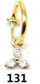 Minimalist gold hoop belly ring with three triangular-set white zircon stones - Gold Triple Stone Cluster Style (#12)