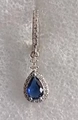 Orecchino a goccia in argento con zaffiro blu scuro a pera e cristalli micro-pavé - Stile Zaffiro a Goccia (7#)