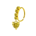 Anneau de nez doré orné de zircons jaunes avec pendentif en forme de cœur - Or (Zirconia Jaune Cœur)