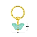 Piercing capezzolo in acciaio inossidabile dorato con pendente a farfalla verde menta - Piercing Ombelico Farfalla Singola / Verde menta