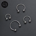 Polished G23 titanium circular barbells set for body piercing in various sizes - 1.2*10*3/3 Horseshoe Ring