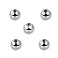 Five polished silver G23 titanium screw ball replacements for body piercing jewelry - 5mm External Thread Ball