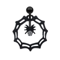 Nahaufnahme von schwarzem Spinnennetz Bauchnabelpiercing mit 316L Edelstahl und Strass - Schwarzes Spinnennetz Weißer Strass Bauchnabelpiercing (2311110038)
