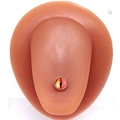 Détail du piercing de langue gothique en acier inoxydable avec motif œil de dragon - Pupille Rouge (#4)
