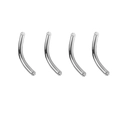 Set of 4 silver G23 titanium curved barbell rods with external threads for piercings - 1.6*8mm External Thread Curved Bar