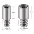 G23 titanium labret piercing stud connectors in 0.9mm and 1.2mm thread sizes - Stainless Steel 14G 1.6*2mm Extension Rod, 1.2mm Thread