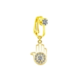 Macro view of gold Hamsa hand pendant with pavé cubic zirconia and filigree details - Gold Hamsa Hand Style (FBR3102809)
