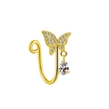 Luxuriöser goldener Schmetterlings-Nasenring mit Herz-Buchstaben und Tropfenanhänger - Schmetterling-Wassertropfen-Anhänger-Stil (FNN3111825)