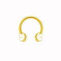 Golden horseshoe nose ring with butterfly charm and white enamel finish for women - Gold Butterfly Style (NC312130026)