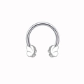 Silver horseshoe nose ring with symmetric white butterfly design for punk piercings - Silver Butterfly Style (NC312130027)
