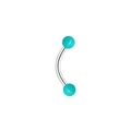 Barbell courbé en acier inoxydable avec des extrémités sphériques bleu turquoise - Style Boule Style Turquoise Cyan (L3120408)