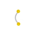 Piercing banane en acier inoxydable avec billes acryliques jaunes pour sourcil ou nombril - Style Boule Pleine Jaune Vif (L3120418)