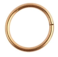 Close-up of a polished rose gold titanium seamless hoop ring for nose or lip piercing - Size A (0.8-6) / Gold