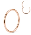Detail view of rose gold titanium clicker ring with easy-to-use hinged closing mechanism - Size A (0.8-6) / Rose Gold
