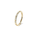 Golden titanium heart opal ring with studded texture and crystals on white background - Carved Zircon Style Gold Tone (1.2x10)