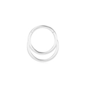 Titanium hinged clicker double hoop nose ring with polished silver finish and opal stones - Nested Double Ring Style (G23NR017-S1210047) / 1.2mm Wire / 10mm Inner Diameter / Titanium Gray