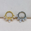 Anelli da naso in titanio F136 oro e argento con zirconi cubici a forma di goccia d'acqua - Stile Zirconia Bianca Goccia (2311240008) / Argento