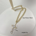 Golden heart navel waist chain with crystal butterfly pendant and Cuban link design - Gold Winged Heart Zirconia Style (2311200003)