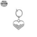Silver clip-on heart navel ring in 316L surgical steel with white zircon stones - Silver Heart Style (24052003-3)