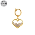 Golden heart clip-on belly ring in 316L surgical steel with zircon stones - Gold Heart Style (24052003-4)