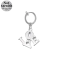 Nicht gepierctes Bauchnabelpiercing mit LOVE-Herzanhänger aus 316L-Chirurgenstahl - Silberner LOVE Buchstaben Stil (24052003-7)