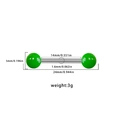 Green acrylic ball piercing jewelry barbell with stainless steel rod and size details - Silver Bar Green Ball Style (24070901-8)