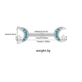 Piercing capezzolo argento con punte a mezzaluna intarsiate con zirconi blu e perle - Stile Luna Perla Artificiale Zirconia Blu