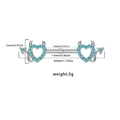 Piercing capezzolo a cuore blu con corna da diavolo e coda in metallo argentato - Stile Lungo Freccia Cuore di Diavolo